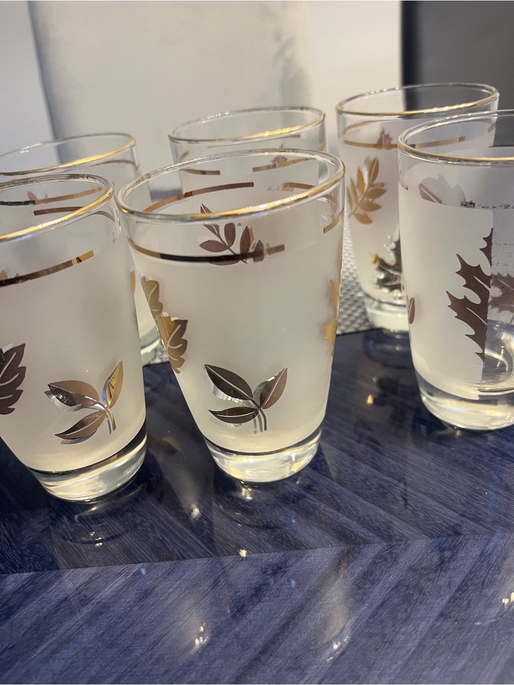 6 Vintage Golden Foliage Tumblers By Libby-10 oz - Picture 8 of 8